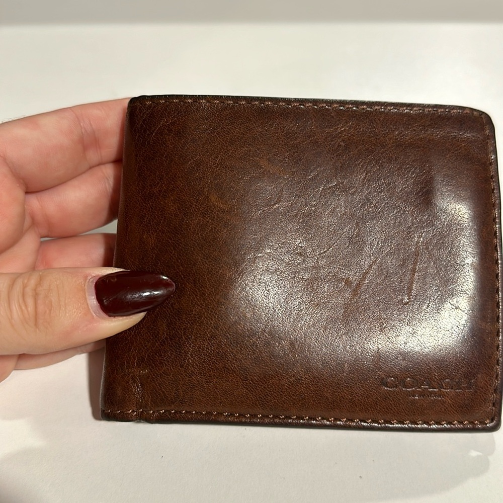 Coach men’s brown leather wallet